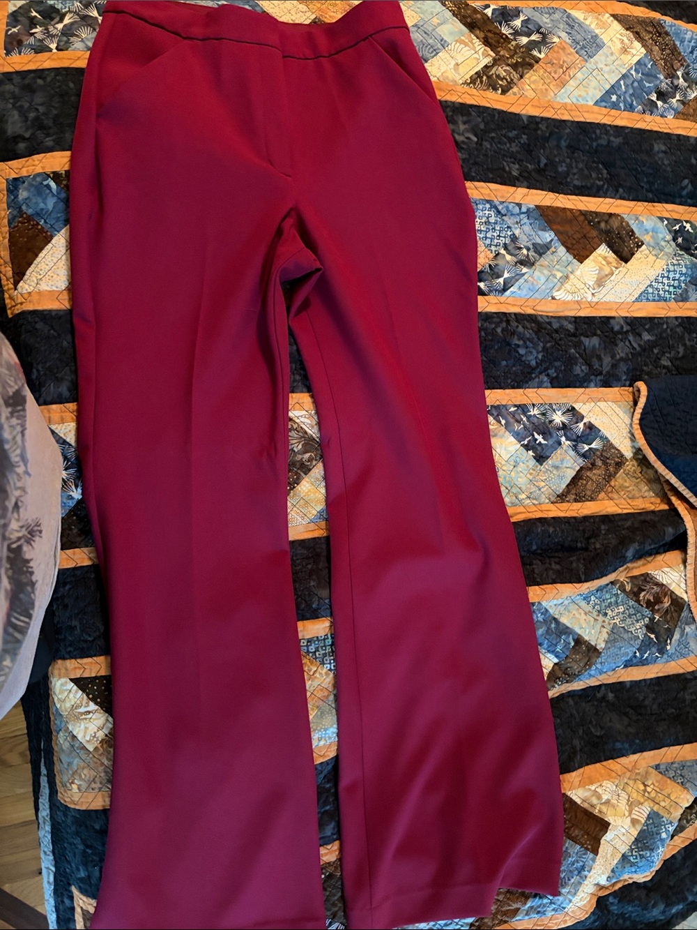 Express Wide-Leg Pants in Burgundy